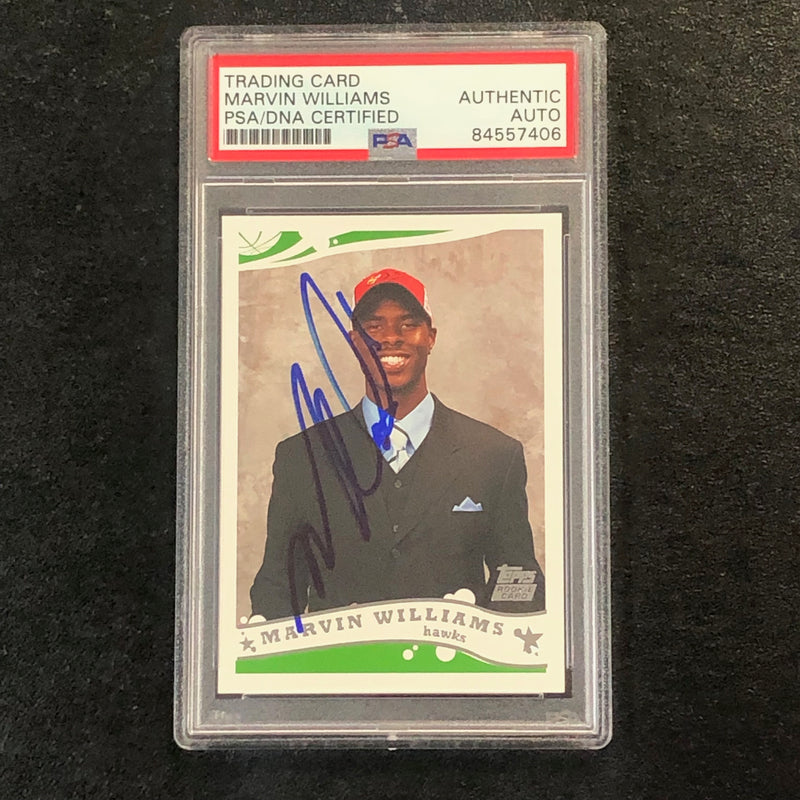 2005-06 TOPPS #222 Marvin Williams Signed AUTO PSA Slabbed RC Hawks