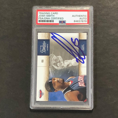 2009-10 Panini Studio #64 Josh Smith Signed Card AUTO PSA Slabbed Hawks
