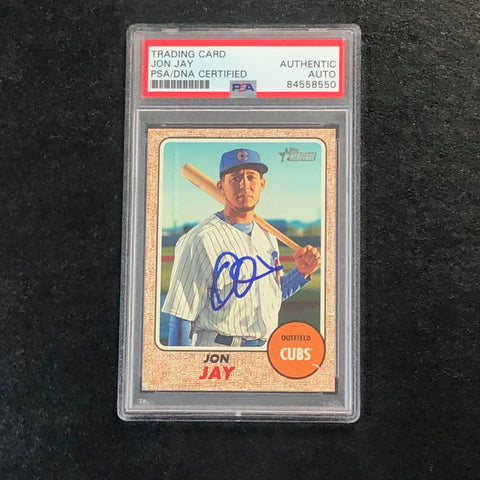 2017 Topps Heritage High Number #653 Jon Jay Signed Card PSA Slabbed Auto Cubs