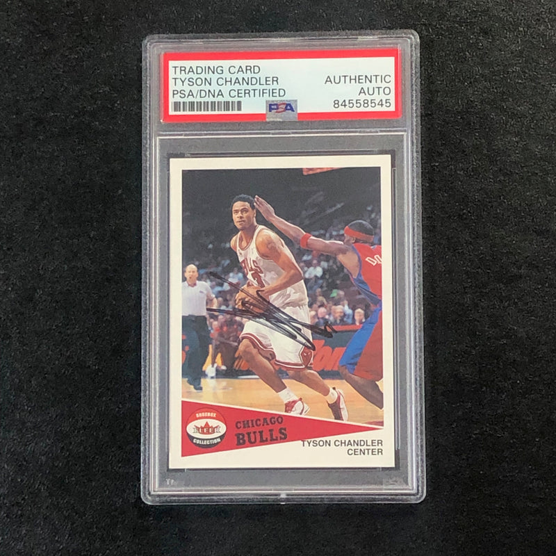 2001-02 Fleer Shoebox Collection #179 Tyson Chandler Signed Card AUTO PSA Slabbed Bulls