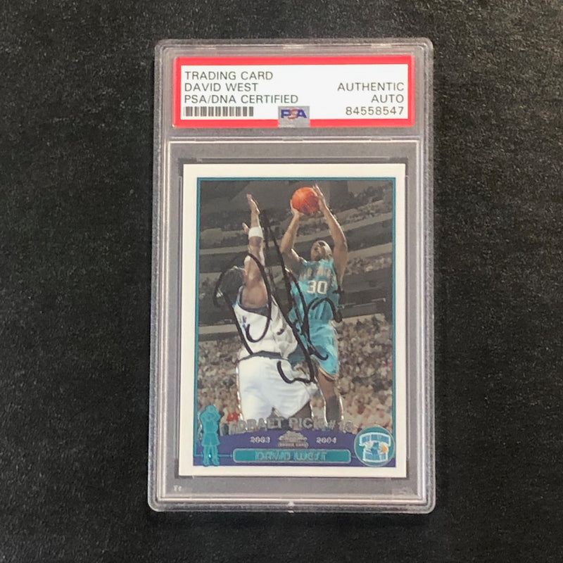 2003-04 Topps Chrome #128 David West Signed Card AUTO PSA Slabbed RC Hornets