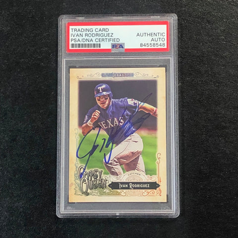 2017 Topps Gypsy Queen #316 Ivan Rodriguez Signed Card AUTO PSA Slabbed Rangers