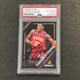 2013-14 Panini Pinnacle #186 Thaddeus Young Signed Card AUTO PSA Slabbed 76ers