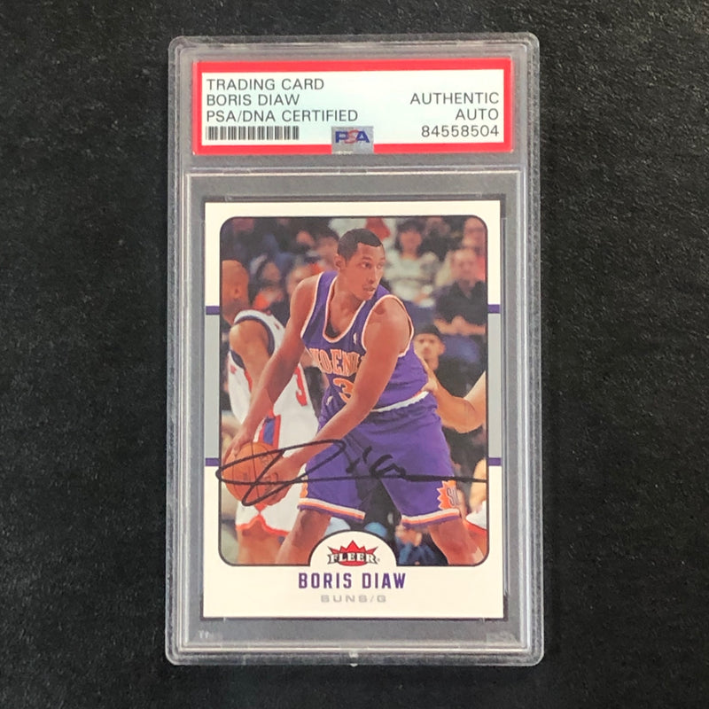 2006-07 Fleer #152 Boris Diaw Signed Card AUTO PSA Slabbed Suns