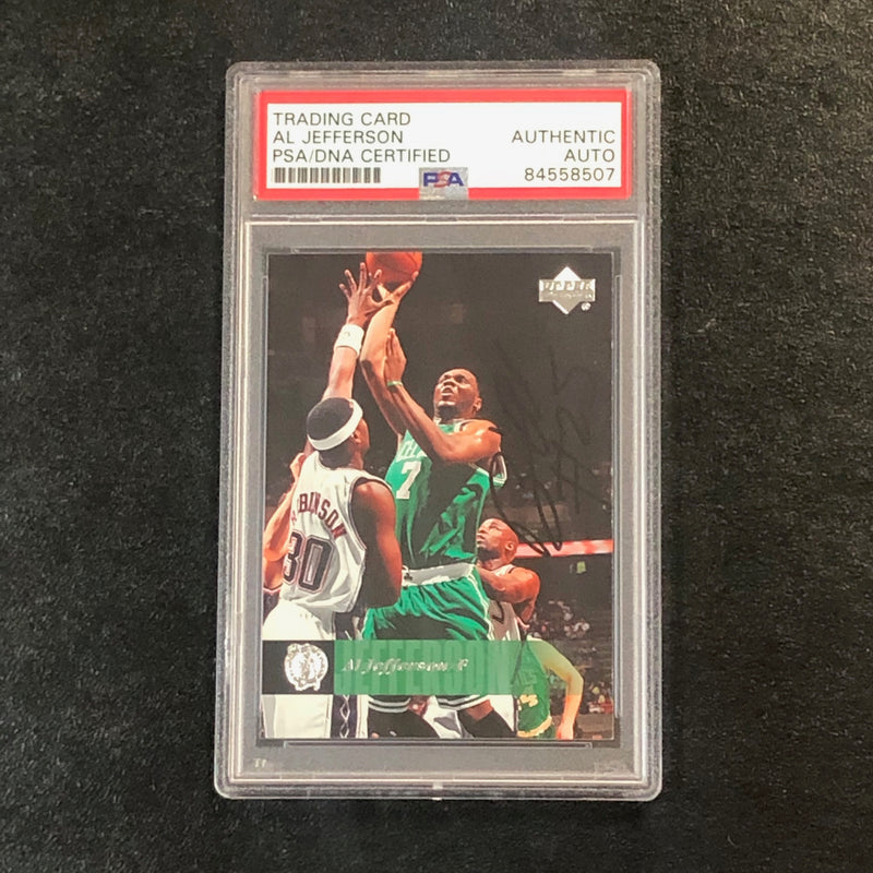 2006-07 Upper Deck #9 Al Jefferson Signed Card AUTO PSA Slabbed Celtics