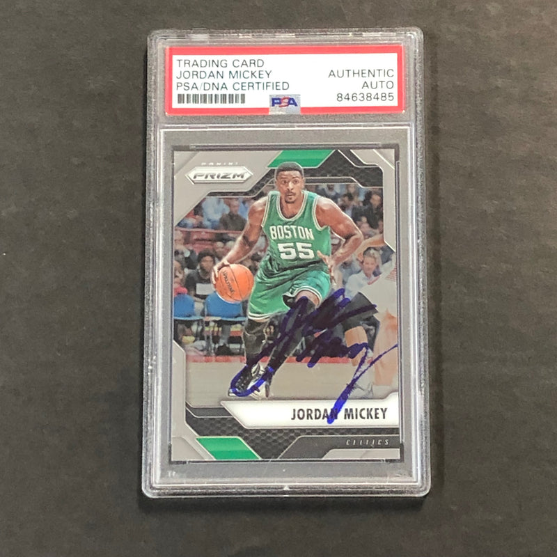 2016-17 Panini Prizm #50 Jordan Mickey Signed Card AUTO PSA/DNA Slabbed Celtics