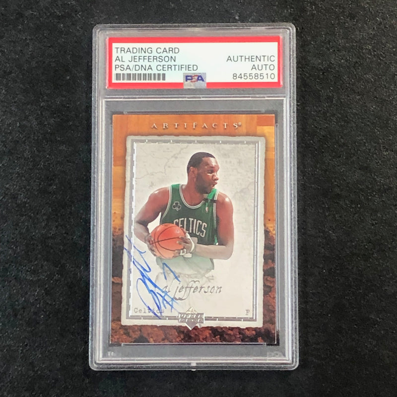 2007-08 Artifacts Basketball #5 Al Jefferson Signed Card AUTO PSA Slabbed Celtics