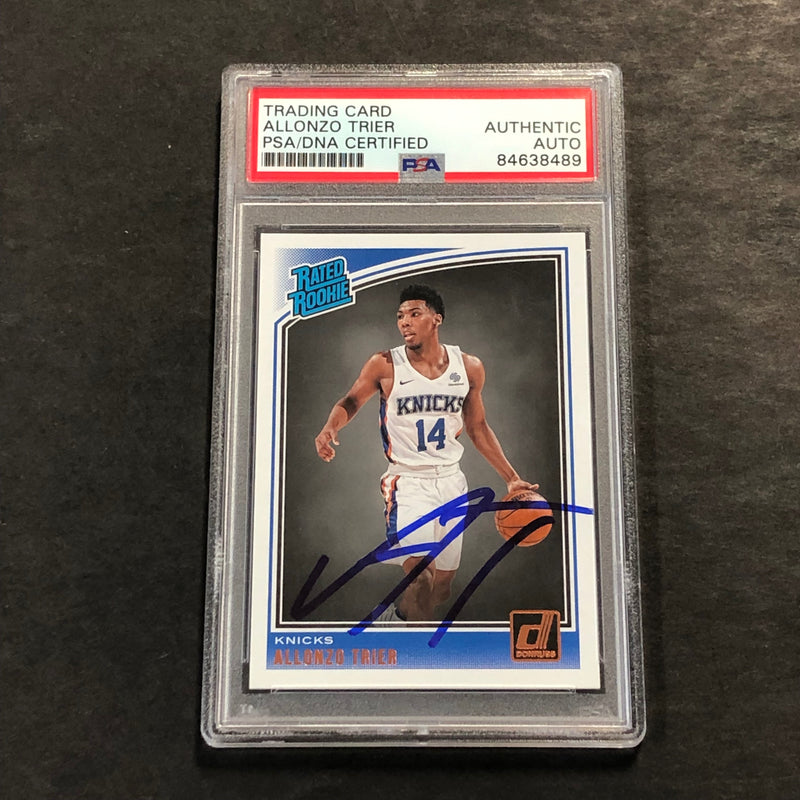 2018-19 Donruss Rated Rookie #175 Allonzo Trier Signed Card AUTO PSA Slabbed RC Knicks