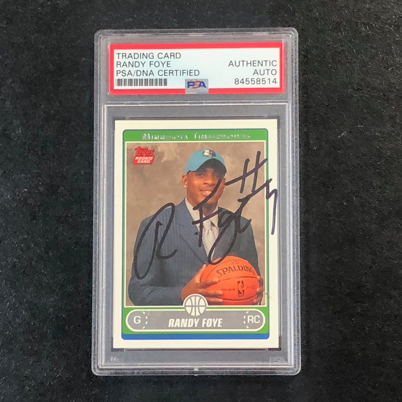 2006-07 Topps #250 Randy Foye Signed Card AUTO PSA Slabbed RC Minnesota Timberwolves