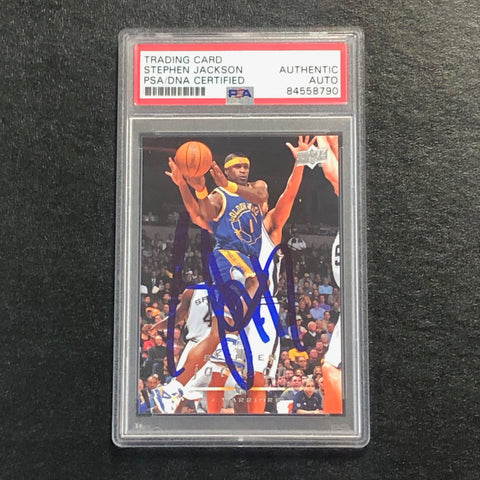 2008-09 Upper Deck #59 Stephen Jackson Signed Card AUTO PSA Slabbed Warriors