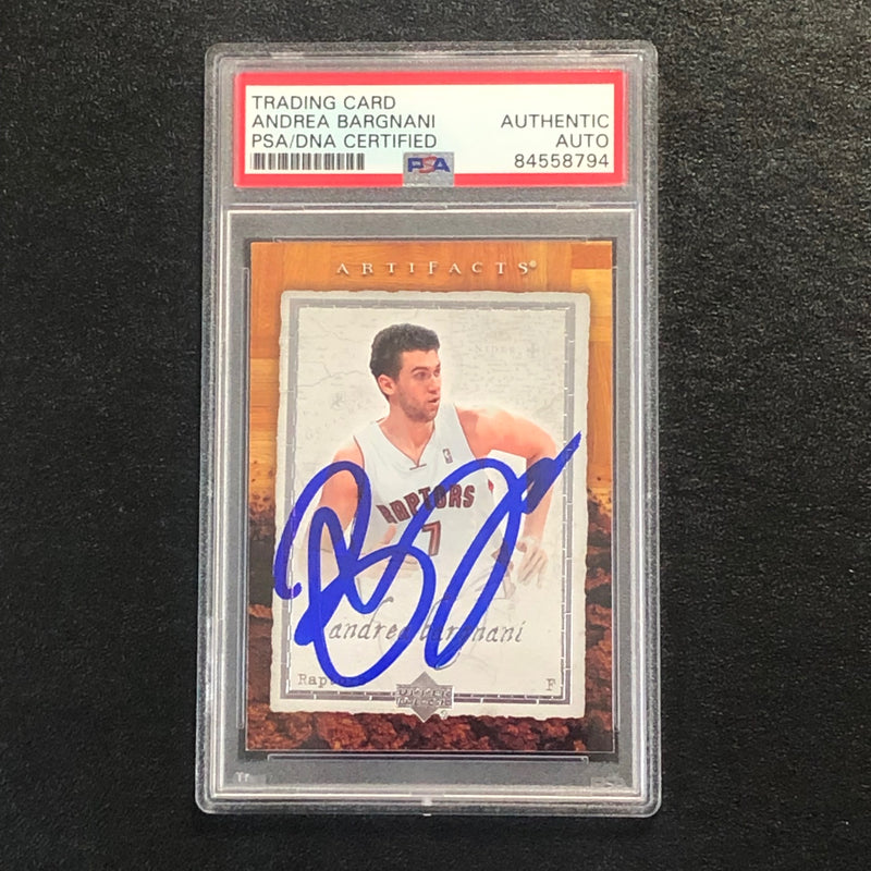 2007-08 Artifacts Basketball #92 Andrea Bargnani Signed Card AUTO PSA Slabbed Raptors
