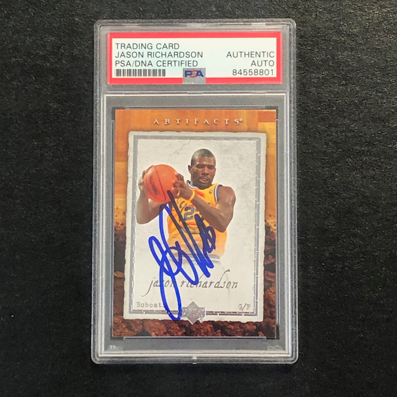 2007-08 Artifacts Basketball #30 Jason Richardson Signed Card AUTO PSA Slabbed Bobcats