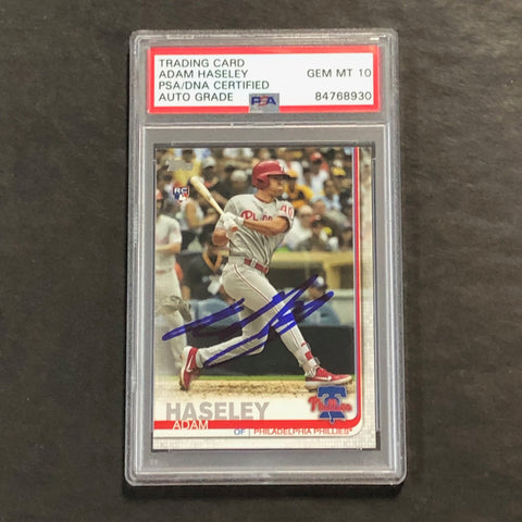 2018 Topps #US139 Adam Hasley Signed Card PSA Slabbed Auto Phillies RC