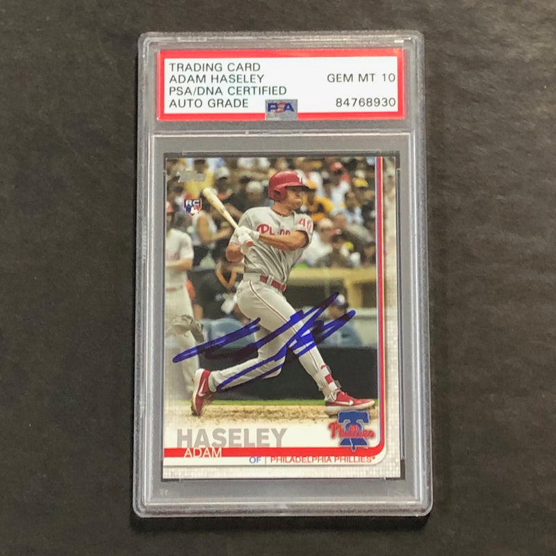 2018 Topps #US139 Adam Hasley Signed Card PSA Slabbed Auto Phillies RC