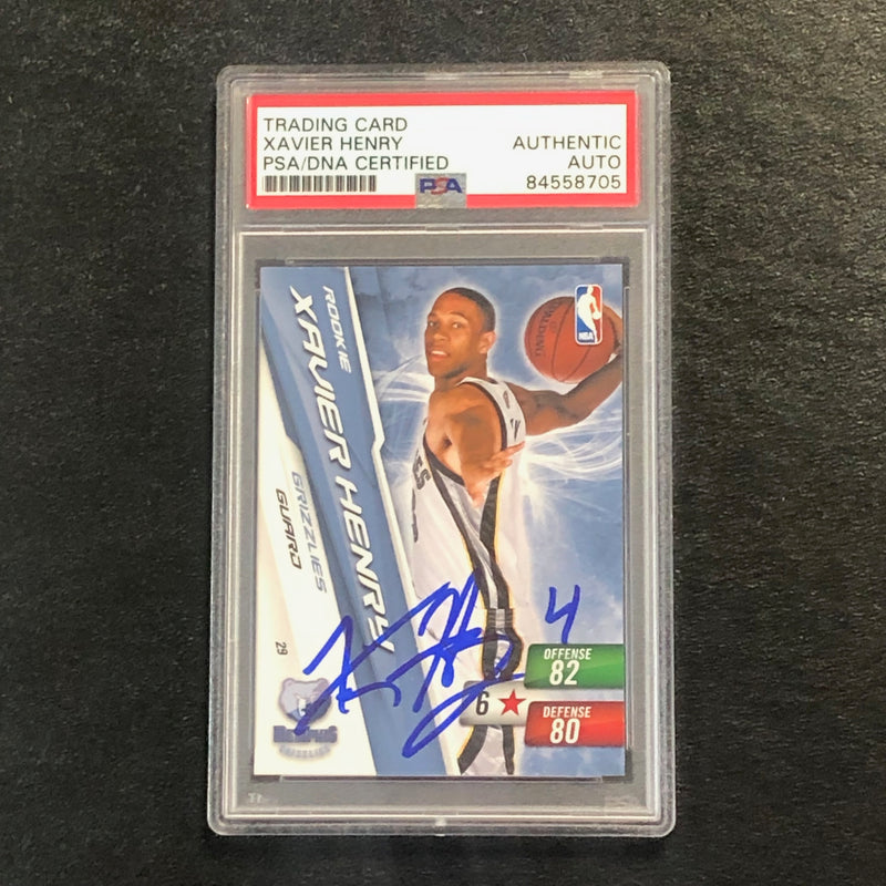 2010-11 Panini Adrenalyn XL #29 XAVIER HENRY Signed Card AUTO PSA Slabbed Grizzlies
