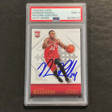 2015-16 Panini Excalibur #160 Norman Powell Signed Card AUTO 9 PSA Slabbed RC Raptors