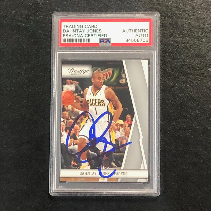 2010-11 Panini Prestige #41 Dahntay Jones Signed Card AUTO PSA Slabbed Pacers