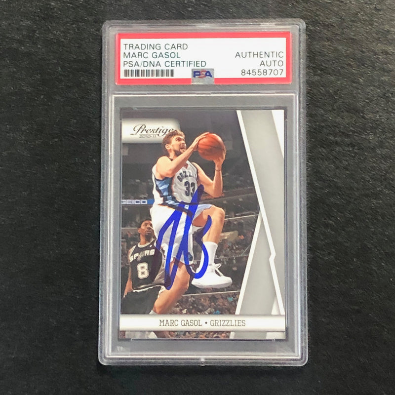 2010-11 Panini Prestige #53 Marc Gasol Signed Card AUTO PSA Slabbed Grizzlies
