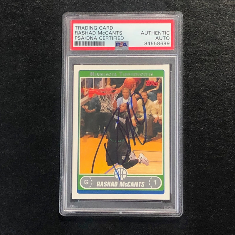 2006-07 Topps #196 Rashad McCants Signed Card AUTO PSA Slabbed Minnesota Timberwolves