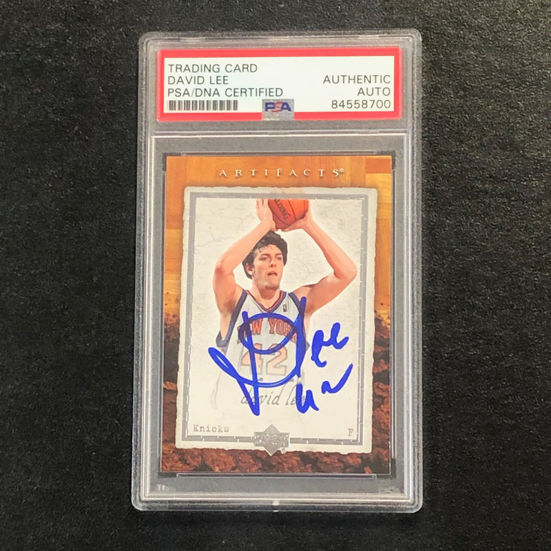 2007-08 UPPER DECK ARTIFACTS #63 David Lee Signed Card AUTO PSA Slabbed Knicks
