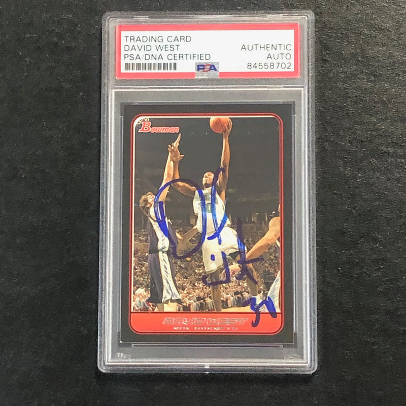2007-08 Bowman #89 David West Signed Card AUTO PSA Slabbed Hornets