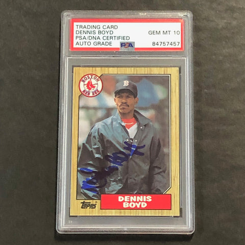 1987 Topps #285 Dennis Boyd Signed Card PSA Slabbed Auto Grade 10 Red Sox