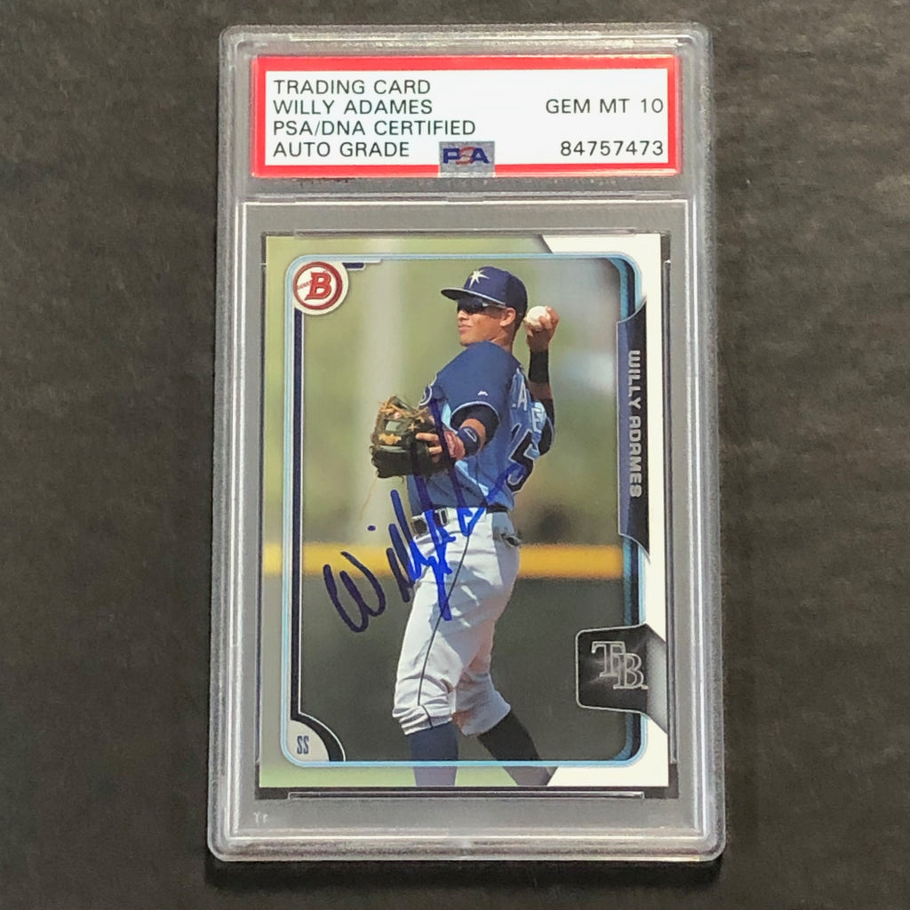 2015 Bowman #105 Willy Adames Signed Card PSA Slabbed AUTO Grade