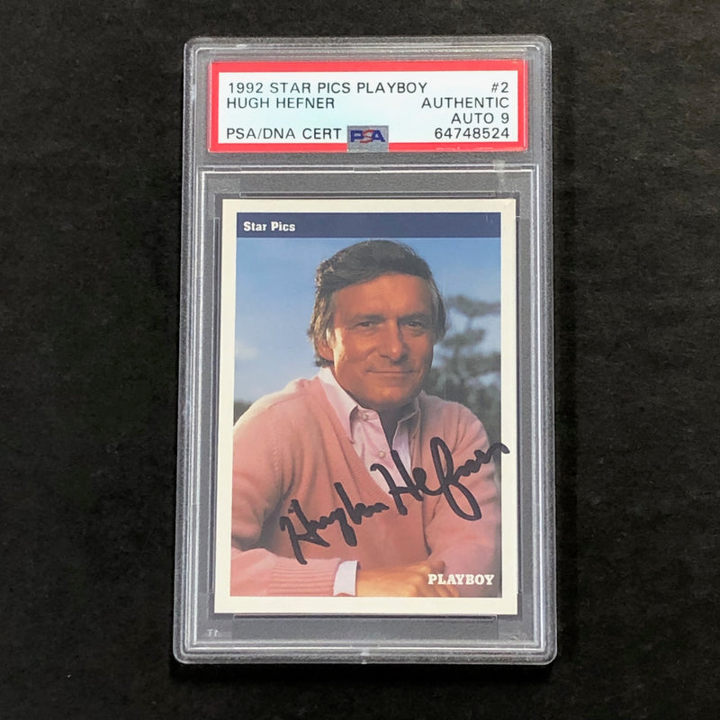 1992 Star Pics Playboy #2 HUGH HEFNER Signed Card Slabbed Auto 9 PSA/DNA Autographed Marilyn Monroe