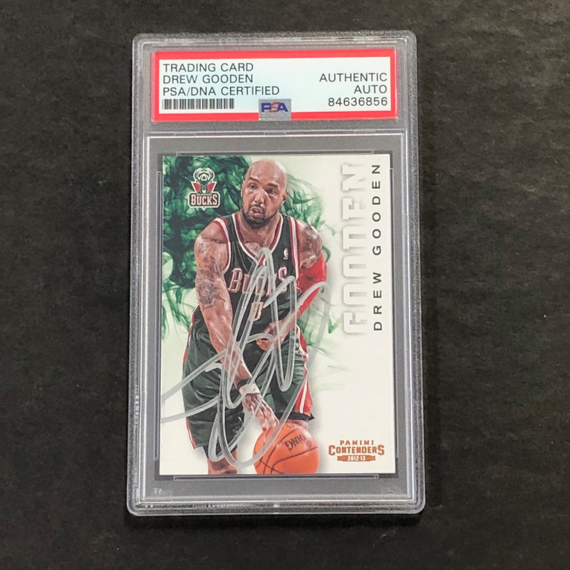 2012-13 Panini Contenders #141 Drew Gooden Signed Card AUTO PSA/DNA Slabbed Bucks