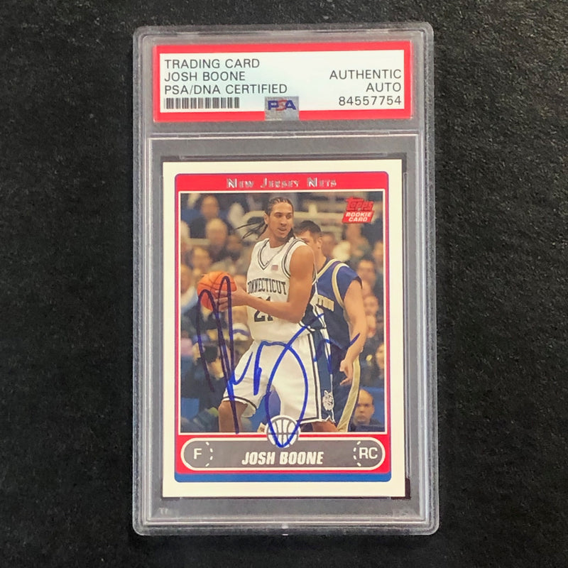 2006-07 Topps Basketball #238 Josh Boone Signed Card AUTO PSA Slabbed Nets