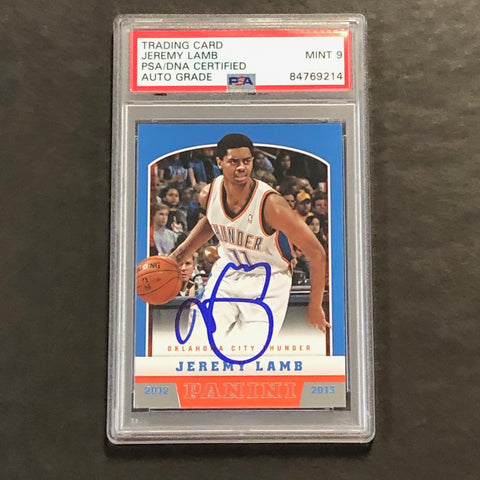 2013-14 Panini Basketball #284 Jeremy Lamb Signed Card AUTO 9 PSA Slabbed Thunder