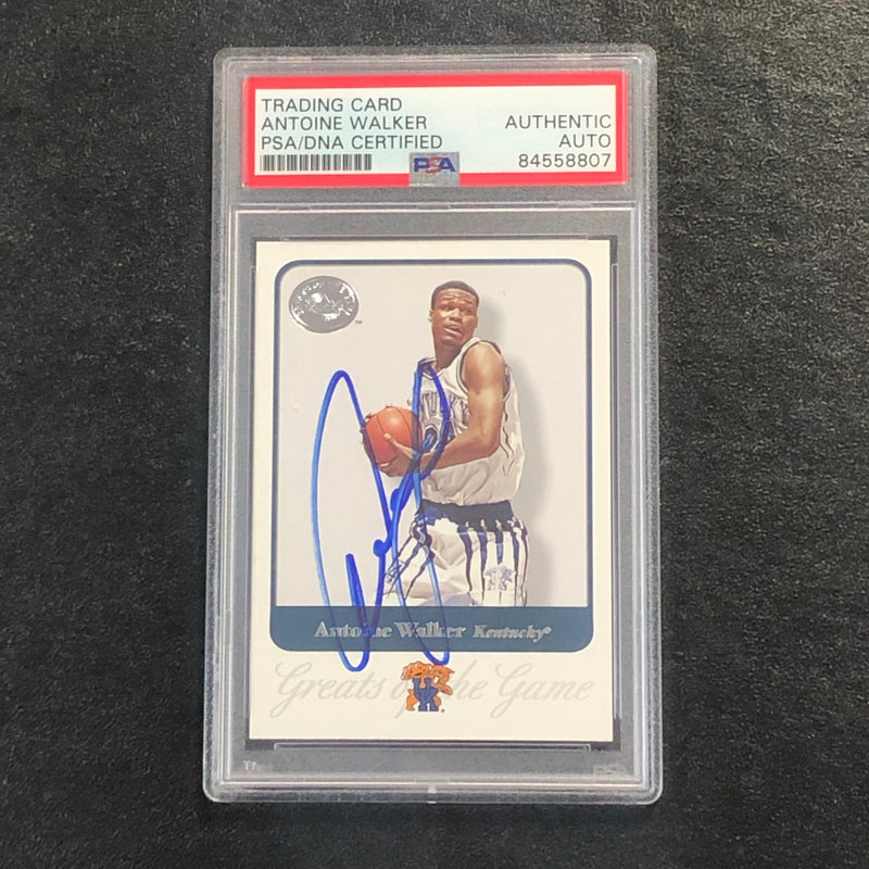 2001 Fleer Greats of the Game #4 Antoine Walker Signed Card AUTO PSA Slabbed Kentucky