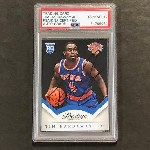 2013-14 Panini Prestige #184 Tim Hardaway Jr. Signed Card AUTO 10 PSA Slabbed Knicks