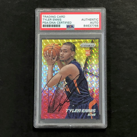 2014-15 Panini Prizm #266 Yellow White Red Tyler Ennis Signed Rookie Card AUTO PSA Slabbed RC Suns