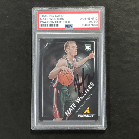 2013-14 Panini Pinnacle #44 Nate Wolters Signed Card AUTO PSA/DNA Slabbed RC Bucks