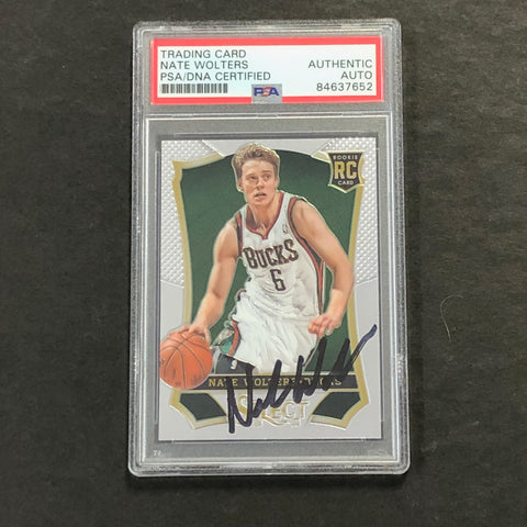 2013-14 Panini Select #168 Nate Wolters Signed Card AUTO PSA/DNA Slabbed RC Bucks