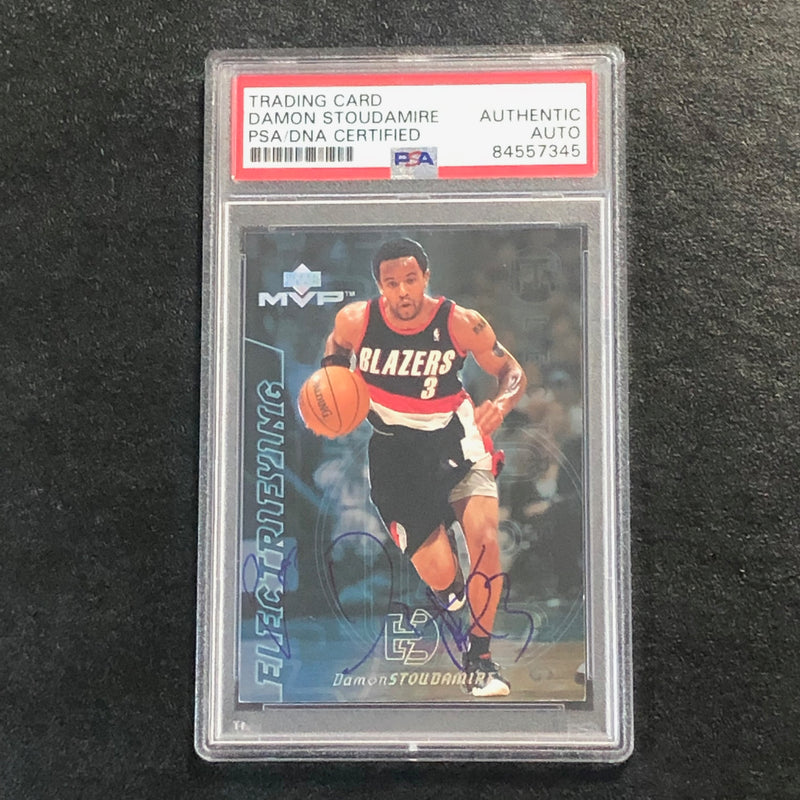 2000-01 Upper Deck MVP Electrifying #E3 DAMON STOUDAMIRE Signed Card AUTO PSA Slabbed Trail Blazers