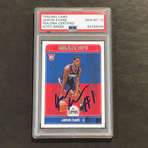2017-18 NBA HOOPS #289 JAWUN EVANS Signed Card AUTO 10 PSA Slabbed RC Clippers
