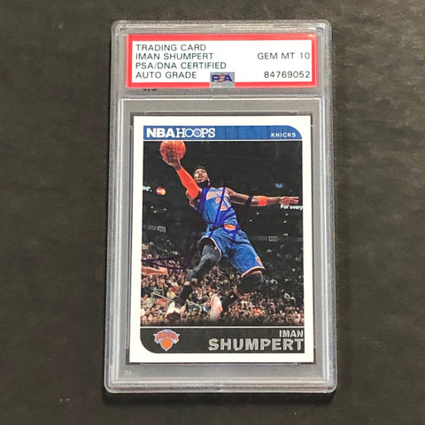 2014-15 Panini NBA Hoops #72 Iman Shumpert Signed Card AUTO 10 PSA Slabbed Knicks
