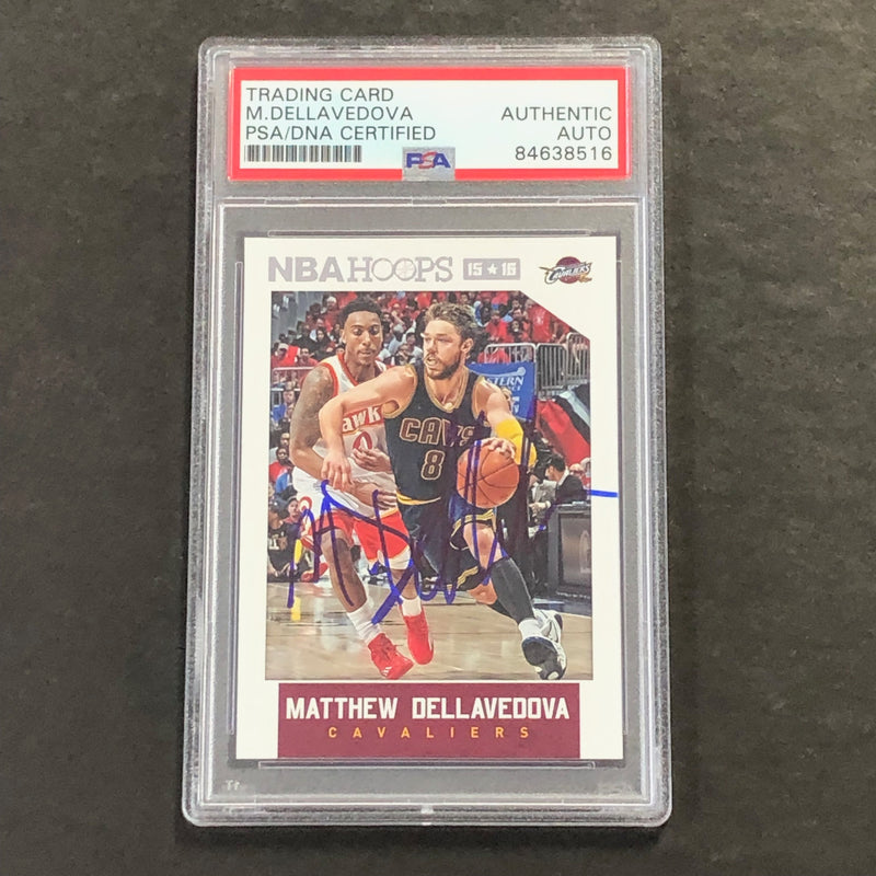 2015-16 NBA Hoops #204 Matthew Dellavedova Signed Card AUTO PSA Slabbed Cavaliers