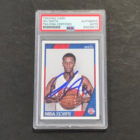 2016-17 NBA Hoops #5 Ish Smith Signed Card AUTO PSA Slabbed Pistons