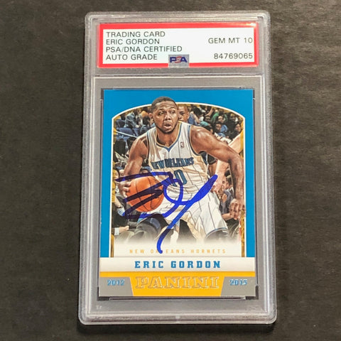2012-13 Panini #59 Eric Gordon Signed Card PSA AUTO 10 Slabbed Hornets