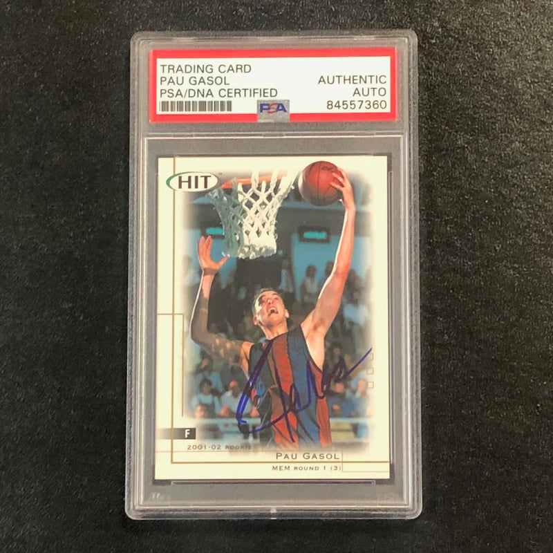 2001-02 Sage Hit #16 Pau Gasol Signed Card AUTO PSA Slabbed Grizzlies