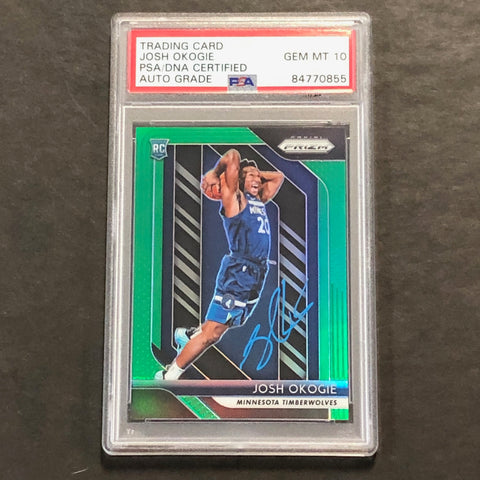 2018-19 Panini Prizm #37 Josh Okogie Signed Rookie Card AUTO 10 PSA Slabbed RC Timberwolves