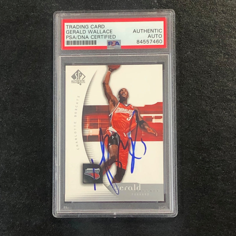 2005-06 SP Authentic #9 Gerald Wallace Signed Card AUTO PSA Slabbed Bobcats