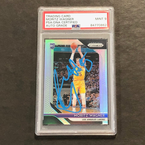 2018-19 Panini Silver Prizm #284 Moritz Wagner Signed Card AUTO 9 PSA Slabbed RC Lakers