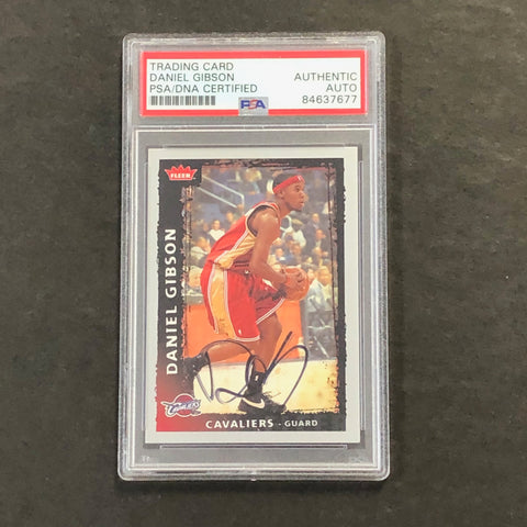2008-09 Fleer #27 Daniel Gibson Signed Card AUTO PSA Slabbed Cavaliers