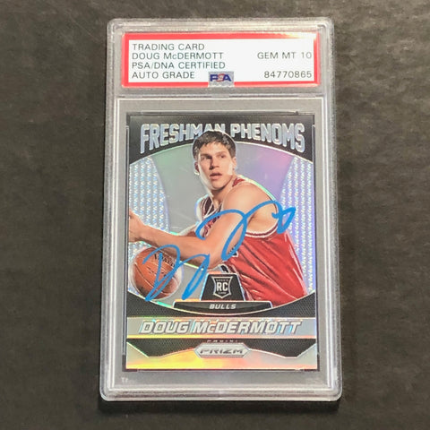 2014-15 Panini Prizm Freshman Phenoms #9 Doug McDermott RC Signed Card AUTO 10 PSA Slabbed