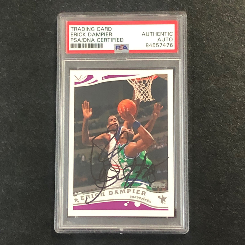 2005-06 Topps #219 ERICK DAMPIER Signed Card AUTO PSA Slabbed Dallas Mavericks