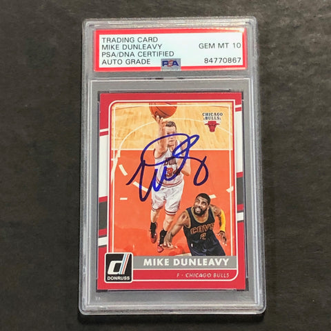2015-16 Panini Donruss #94 Mike Dunleavy Signed Card PSA/DNA AUTO 10 Slabbed Bulls